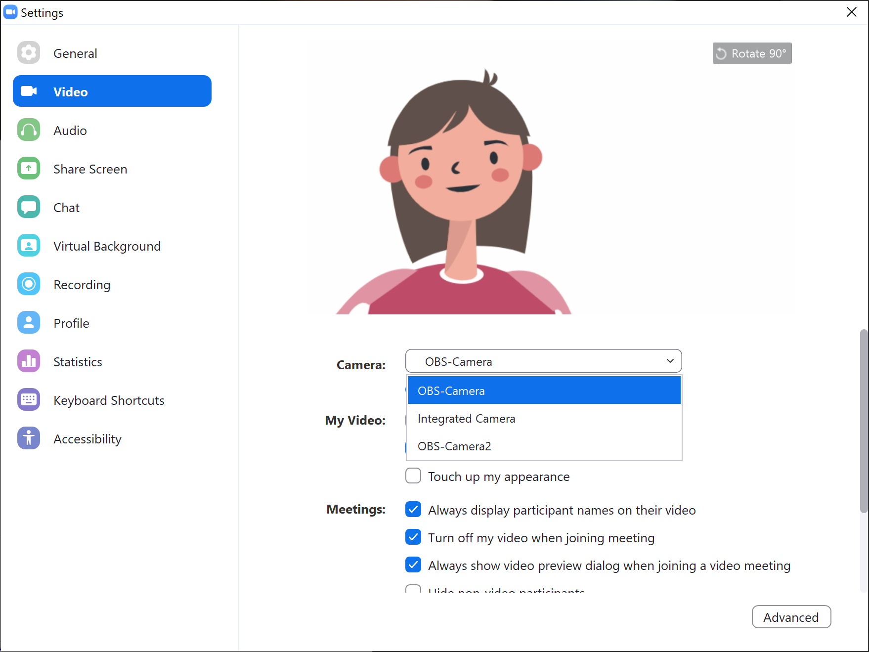 Avatar Animator on Zoom: configuration