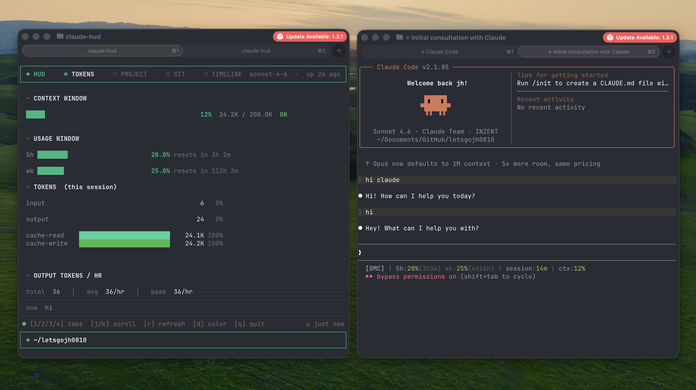 side-by-side terminals