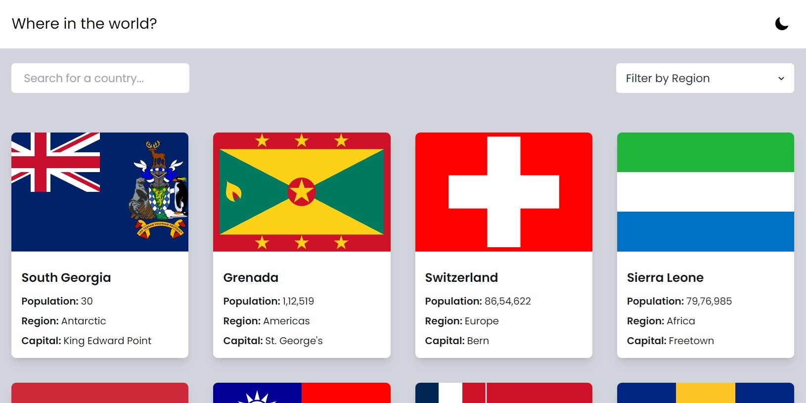 Rest Countries Screenshot