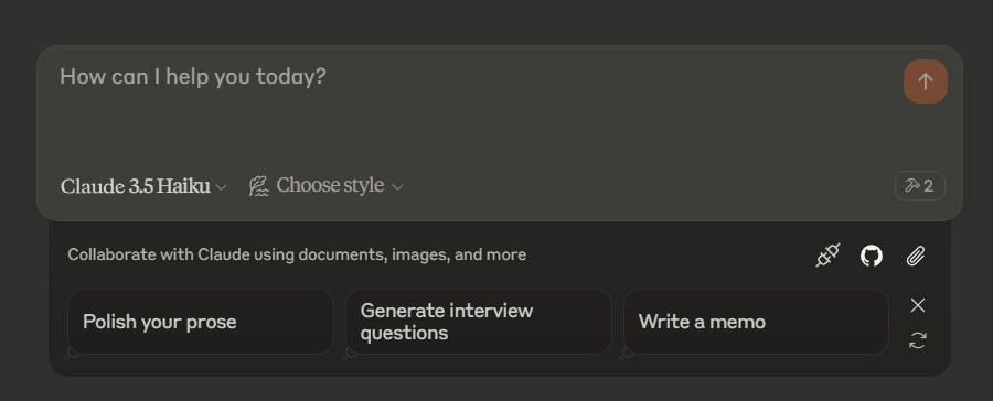 claude prompt ui after installtion