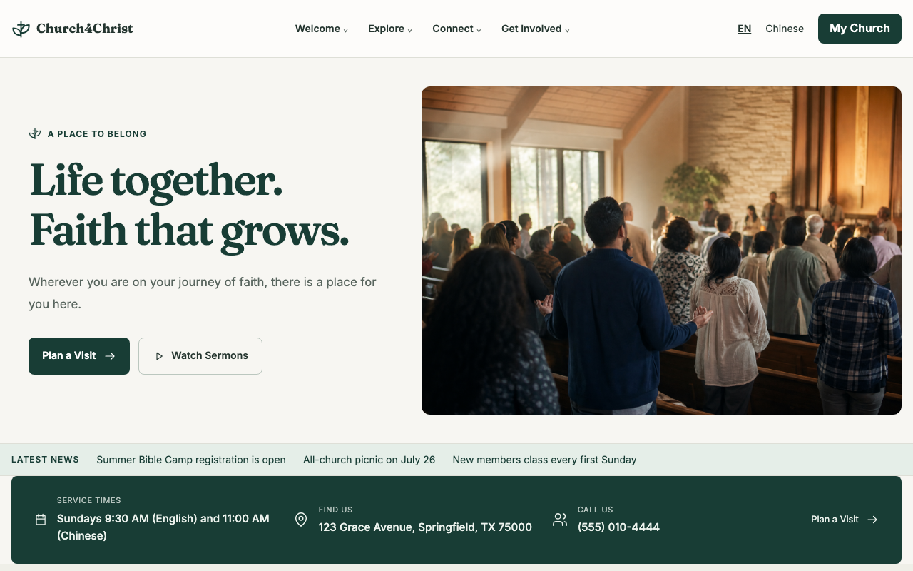 The English home page