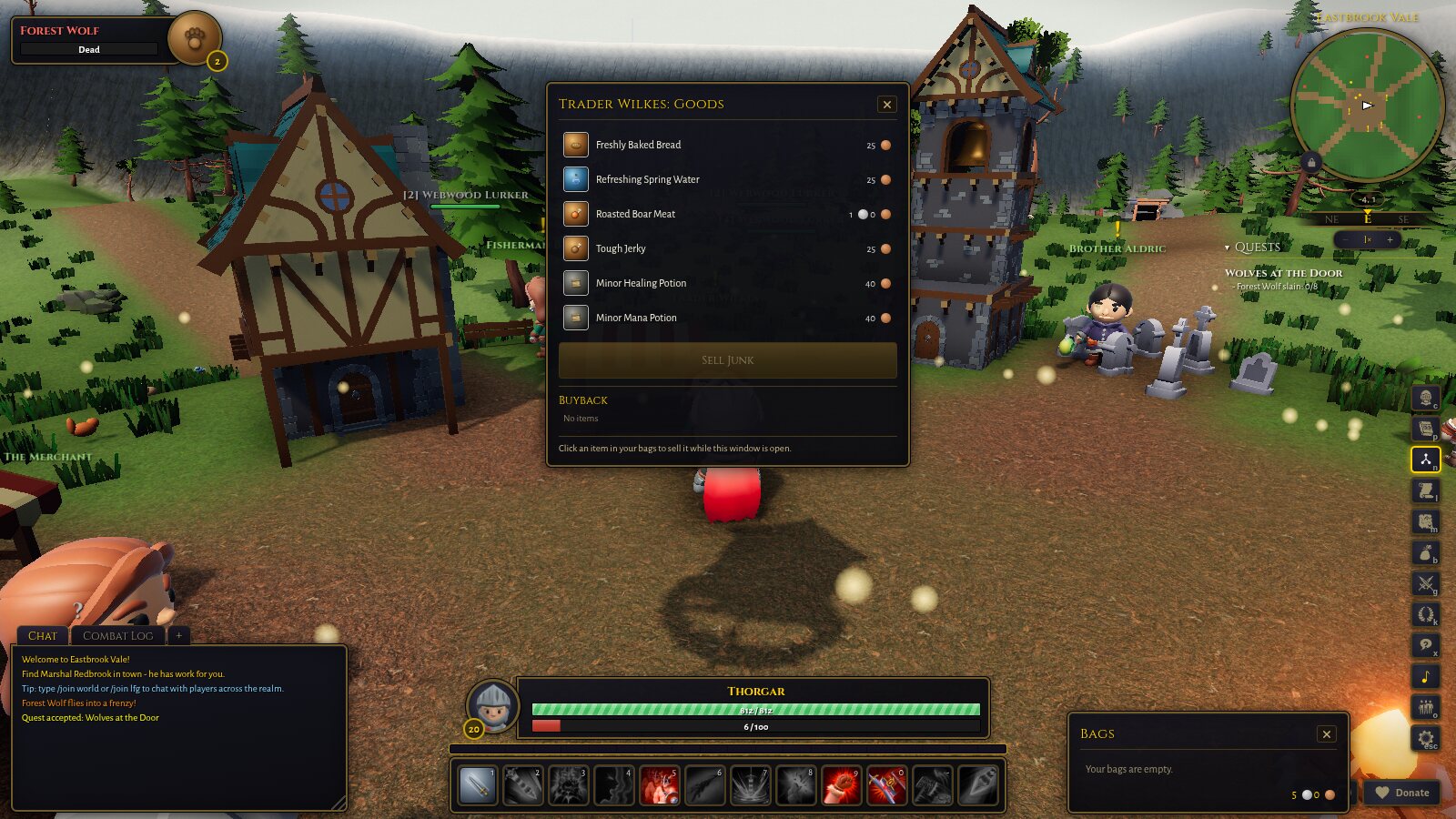 Vendor and bags UI