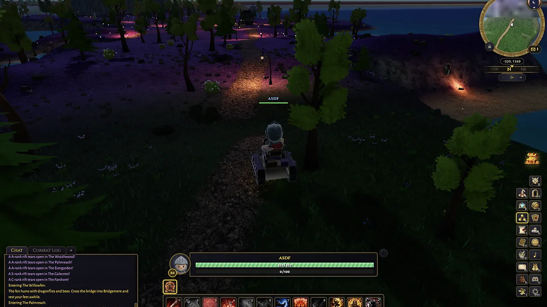 Rift warnings fill the chat on the night road through the Palmreach