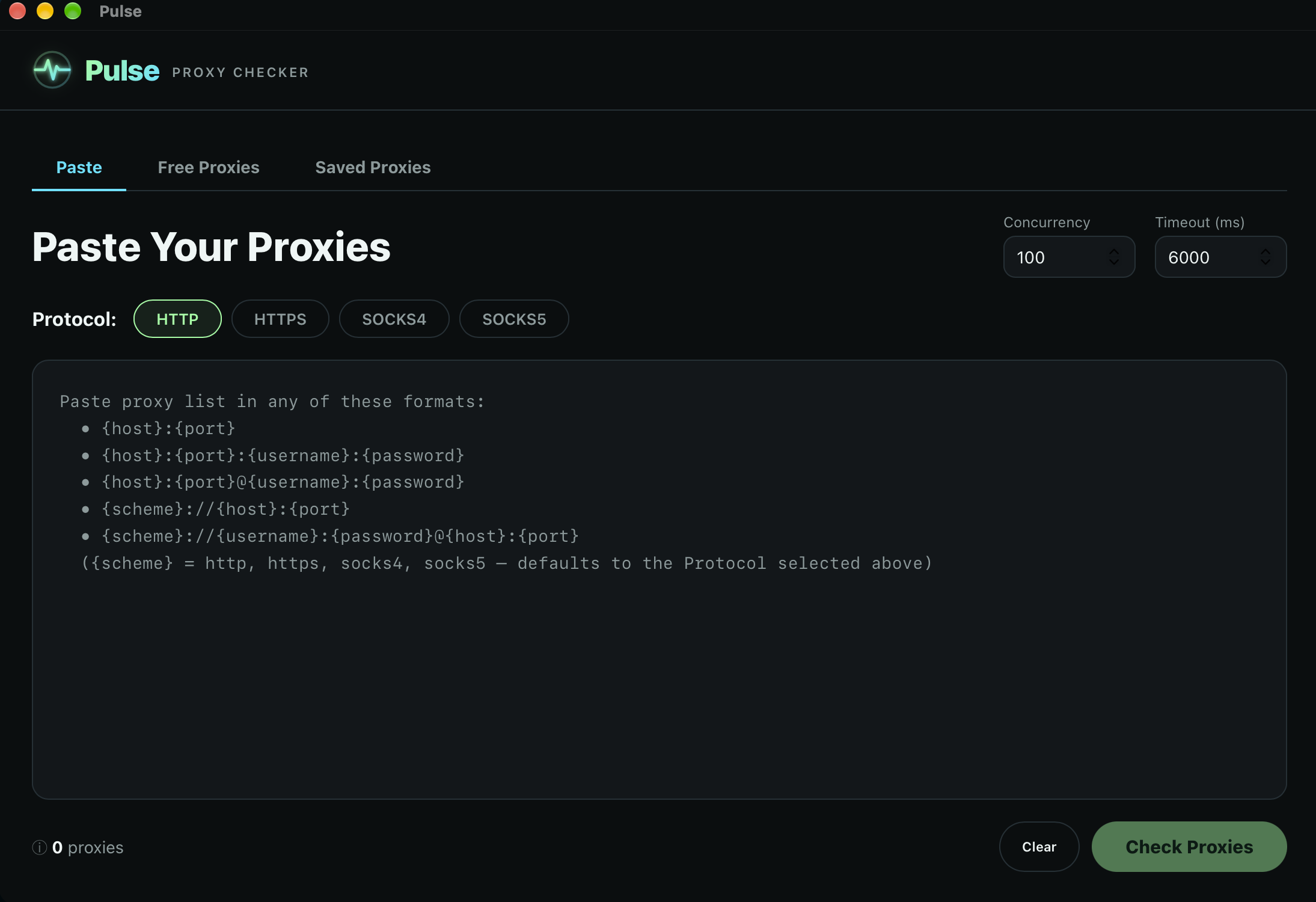 Paste your proxies