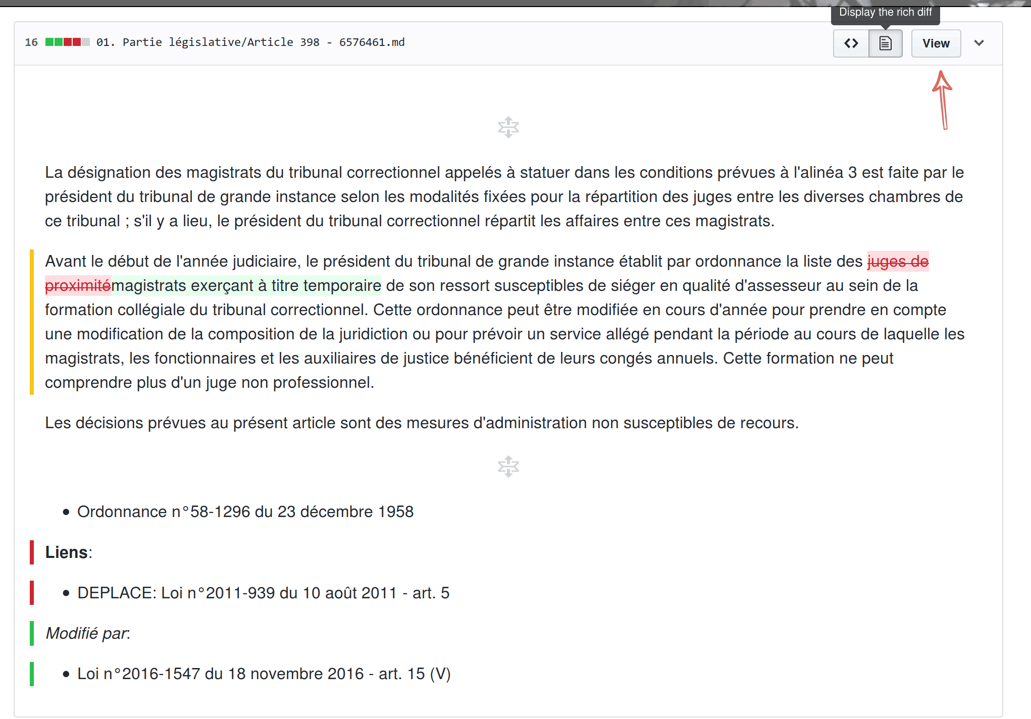 Diff article mis en page