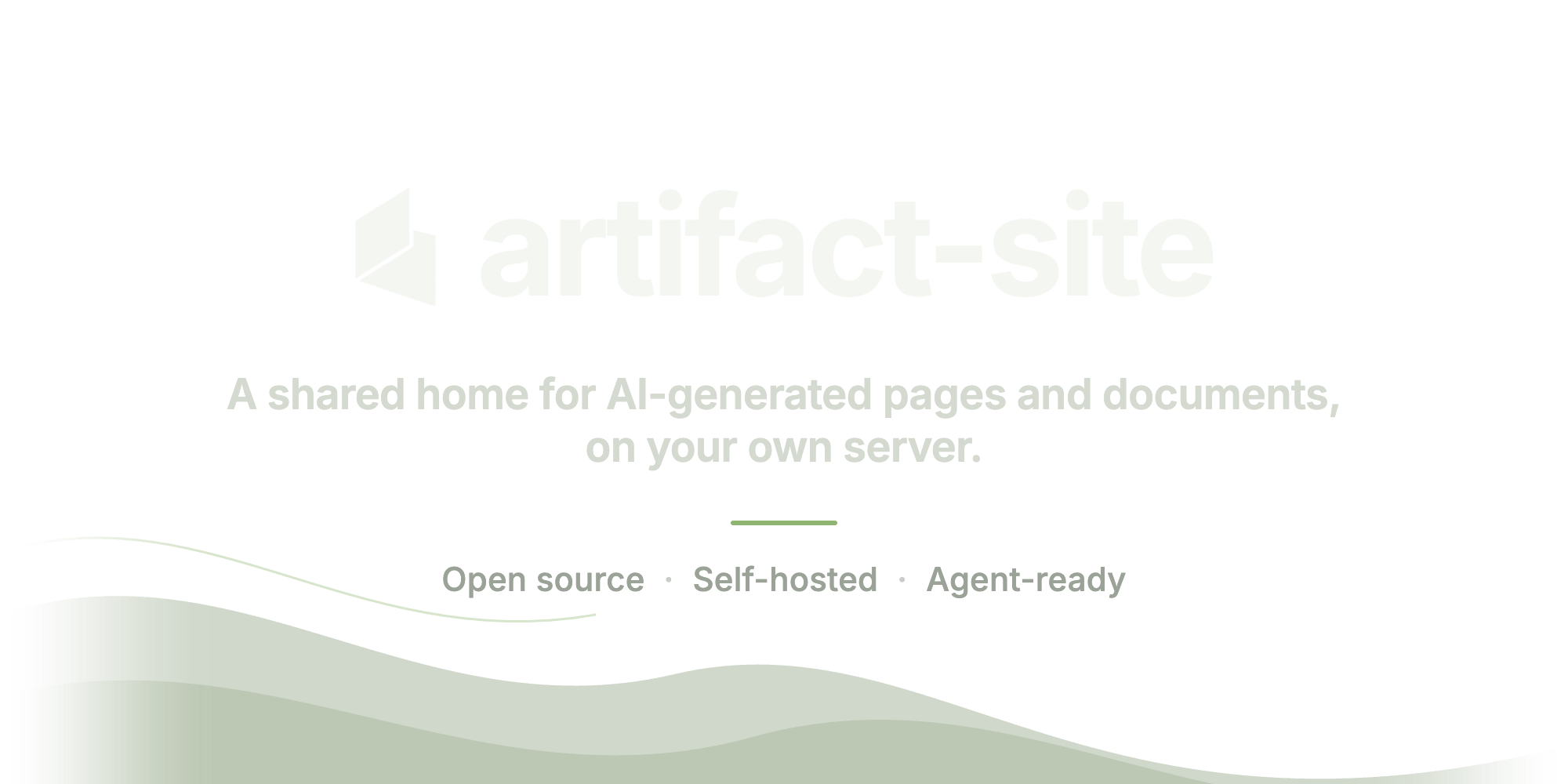 artifact-site self-hosted publishing for agent output