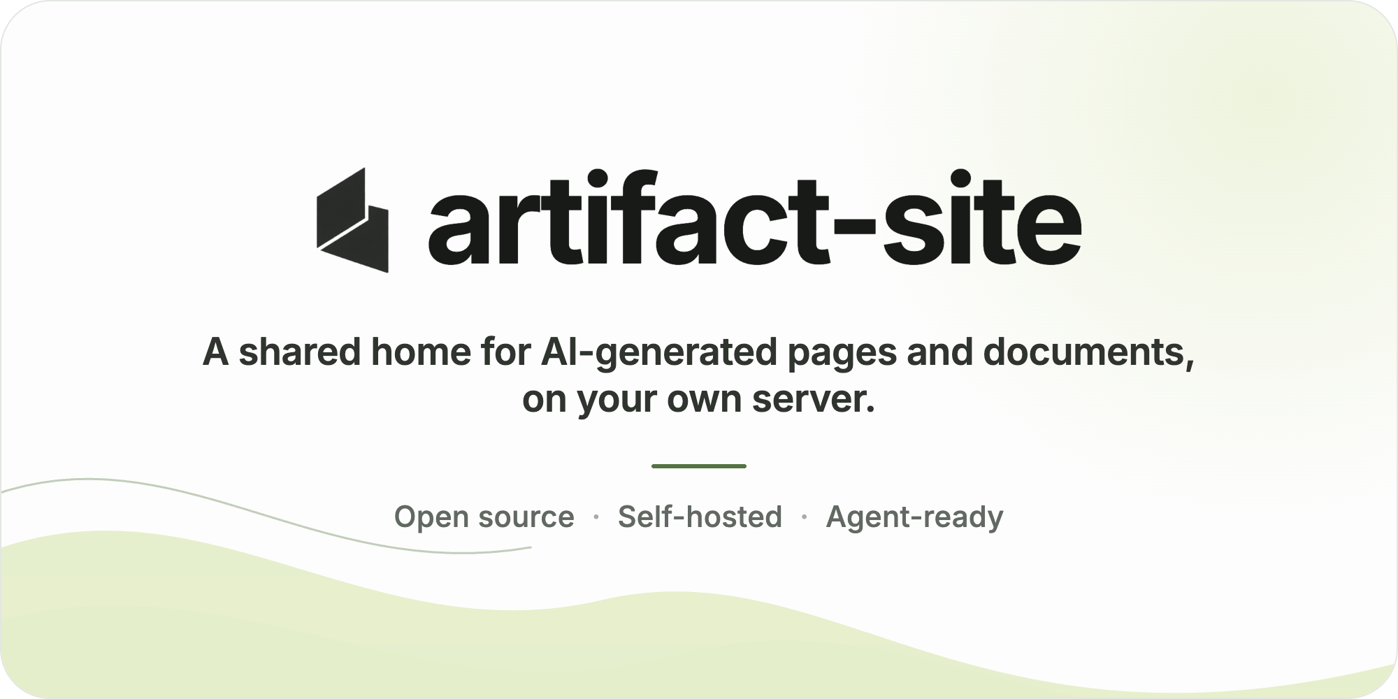 artifact-site — A shared home for AI-generated pages and documents, on your own server. Open source, self-hosted, agent-ready.