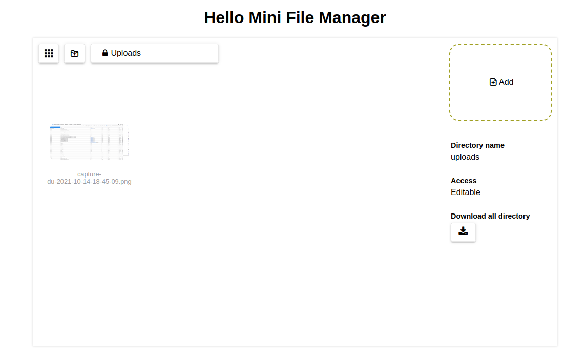 Mini file manager in action !