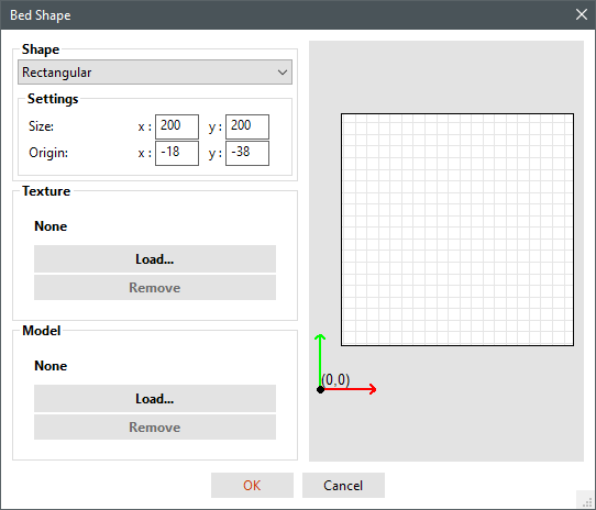 Slicer Bed Settings