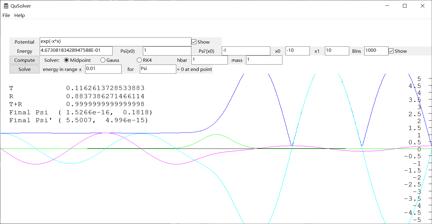 Quantum Evolution for 1 Dimsional Wave Function