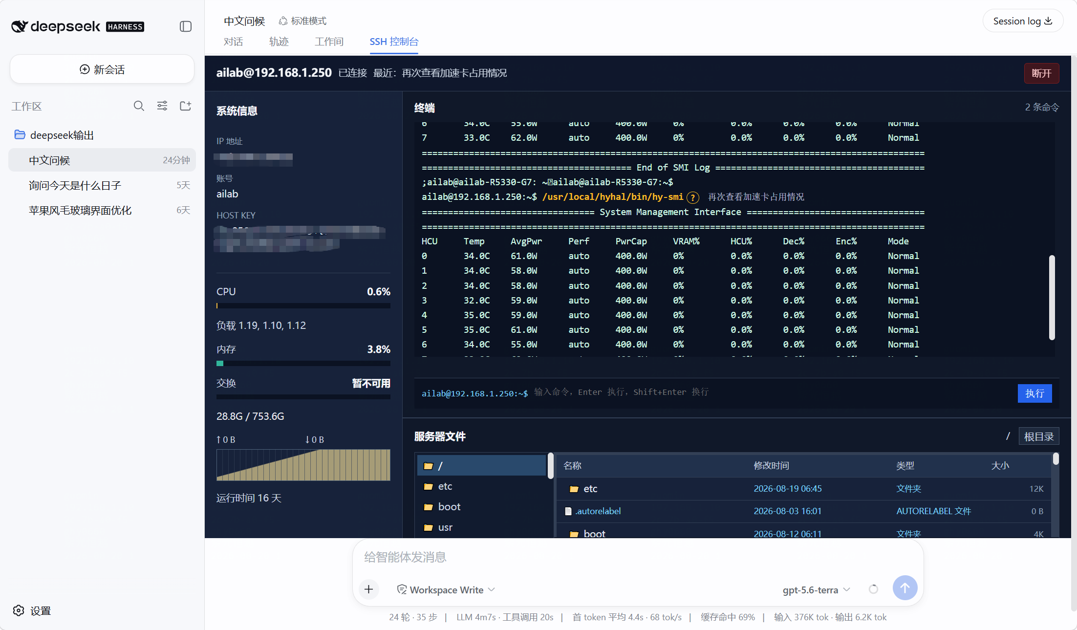 AI 命令、中文说明与终端回显