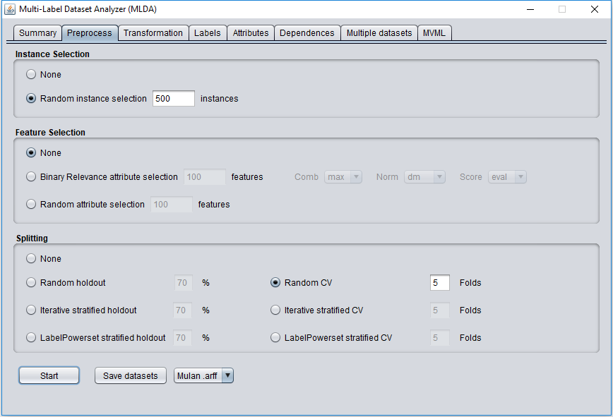 Preprocess tab