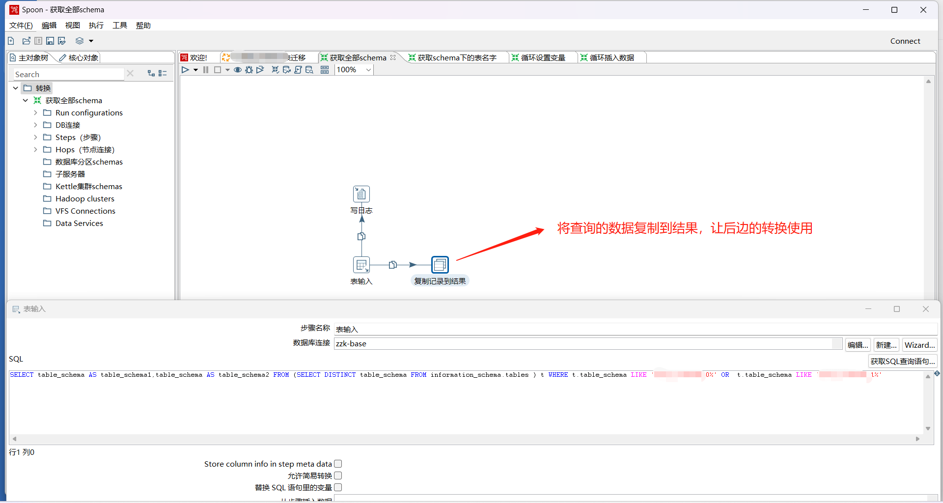 获取全部schema