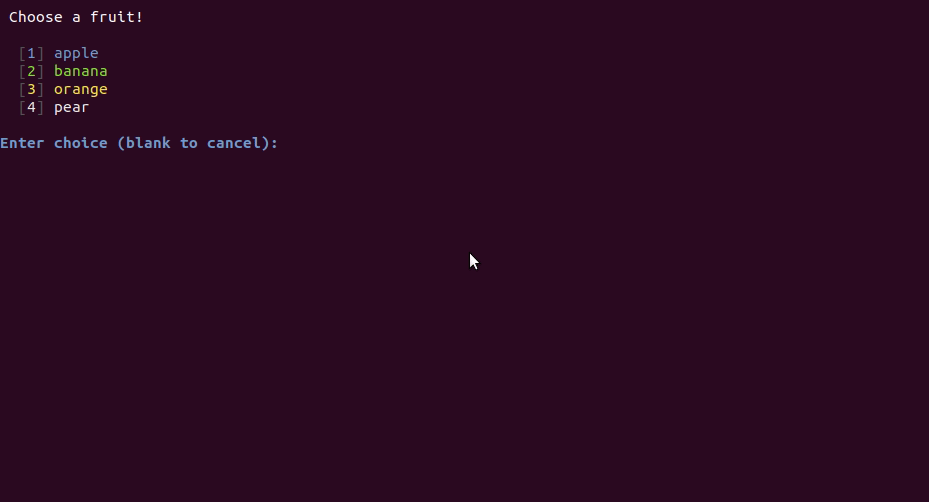 List prompt demo