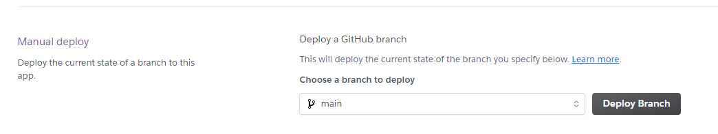 Heroku - Manual deployment