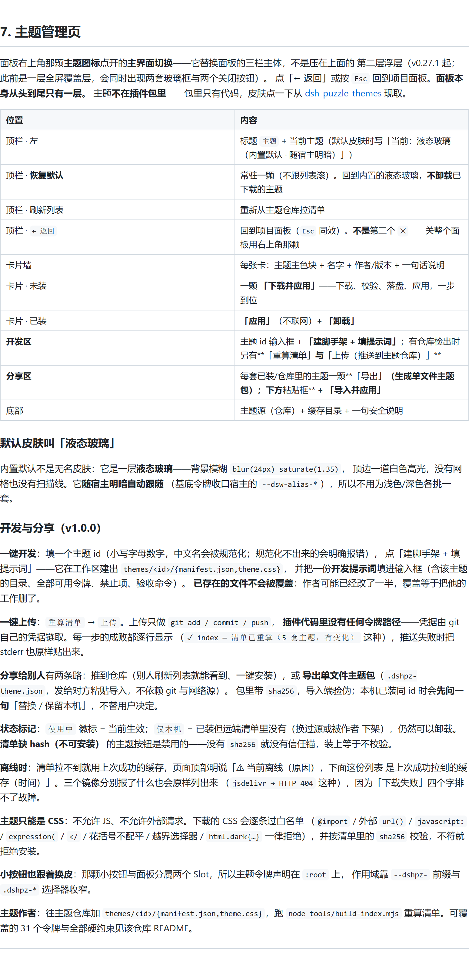 7. 主题管理页