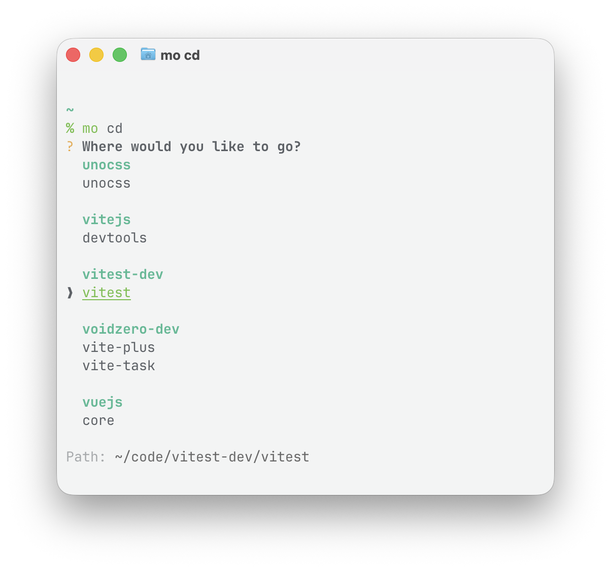 mo cd interactive selector
