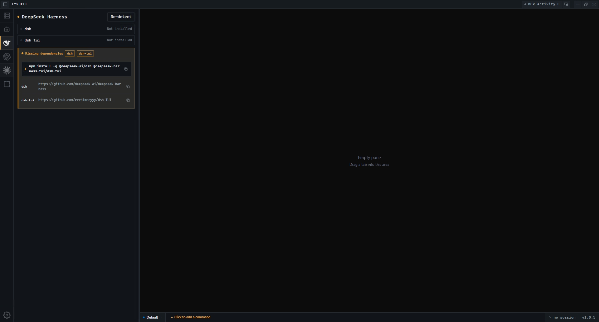 Missing dependency — install command and repo links
