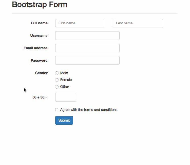 Validating Bootstrap form