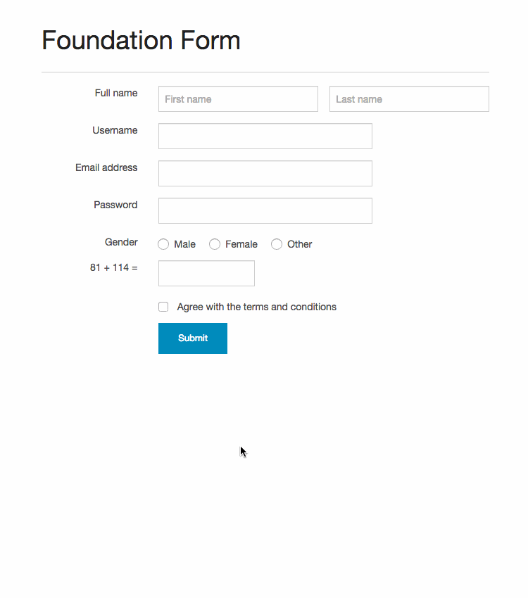 Validating Foundation form
