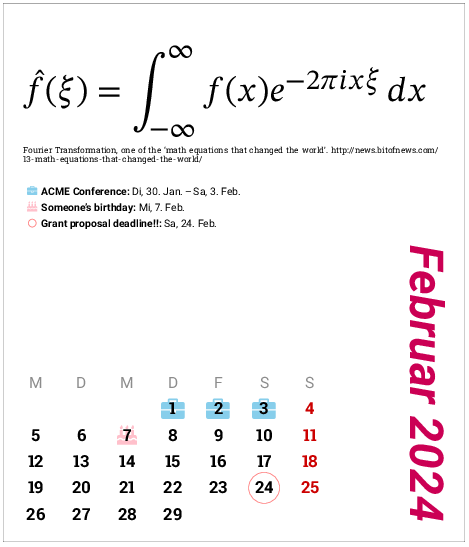 Calendar in German