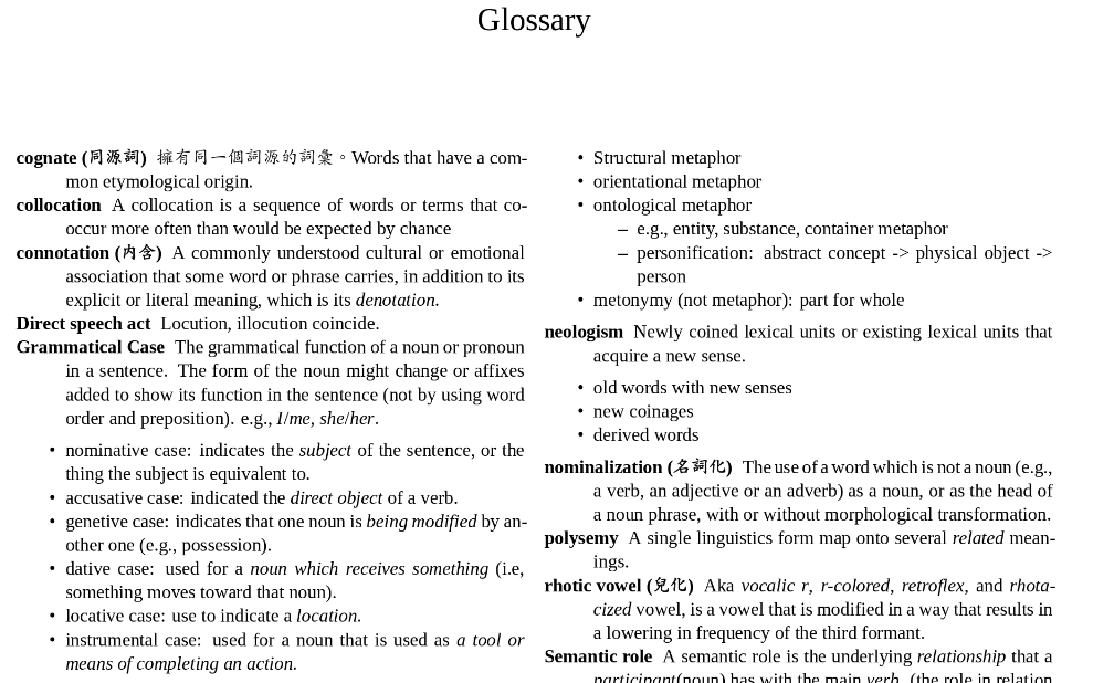 Glossary Latex