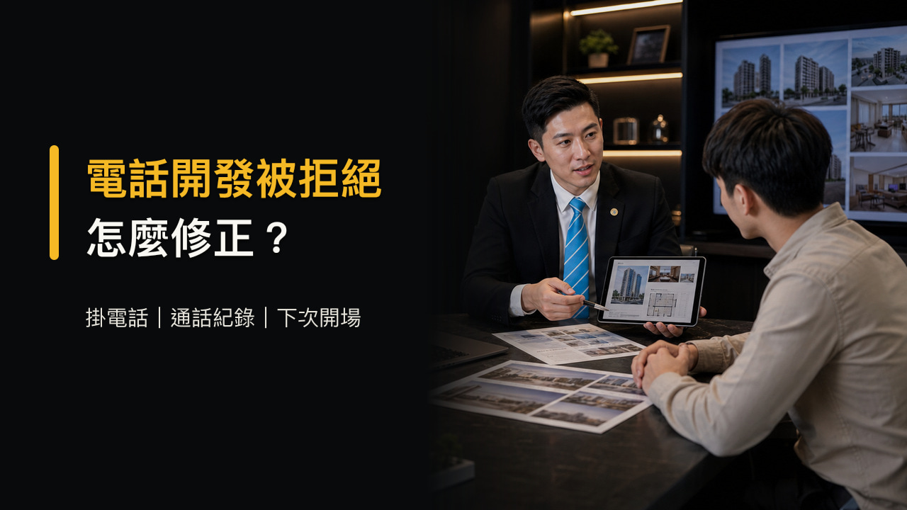 房仲新人電話開發被拒絕怎麼辦？從掛電話到下次開場的修正 SOP
