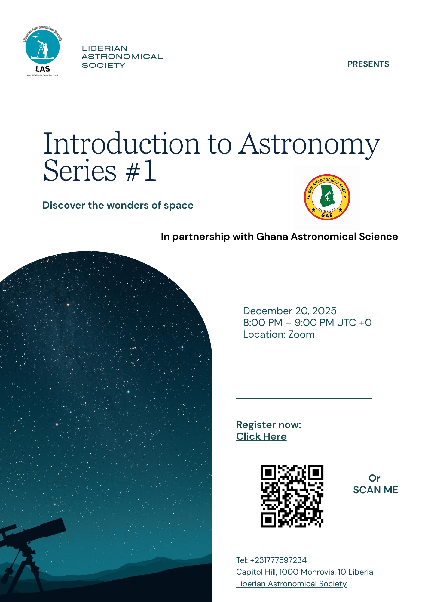 Intro to Astronomy Series flyer