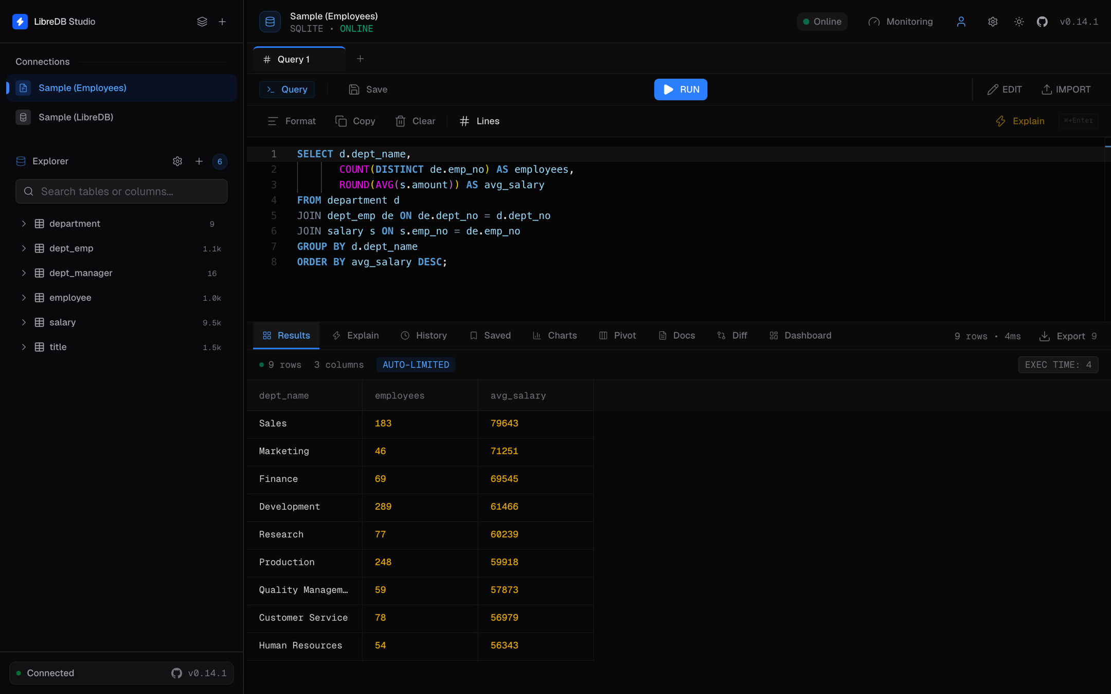 LibreDB Studio Screenshot 1