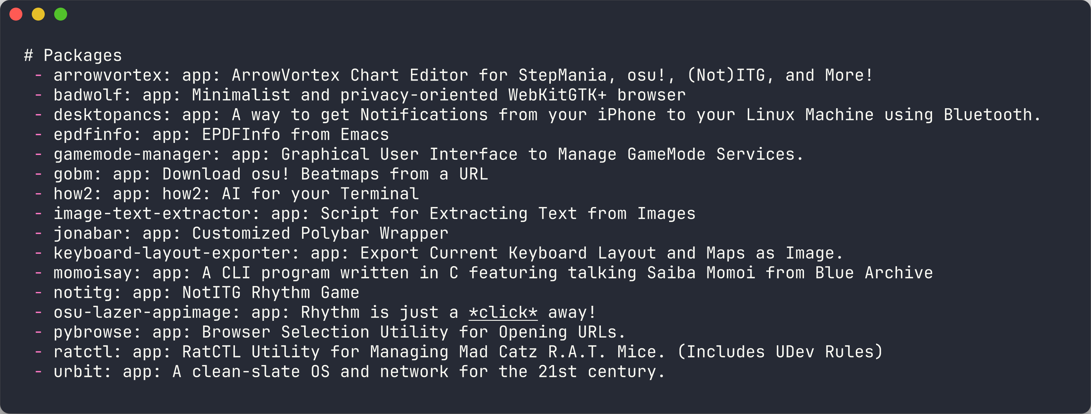 Nix Packages