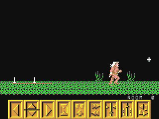 Capture d'écran de Barbarian: The Ultimate Warrior sur Commodore 64, combat de Palace Software sorti en 1987