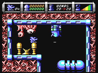 Capture d'écran de Cybernoid II: The Revenge sur Commodore 64, shoot'em up de Raffaele Cecco sorti en 1988