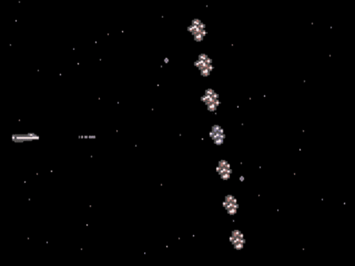Capture d'écran de Delta sur Commodore 64, shoot'em up de Stavros Fasoulas sorti en 1987