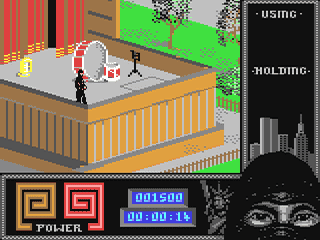 Capture d'écran de The Last Ninja 2 sur Commodore 64, action / aventure de System 3 sorti en 1988