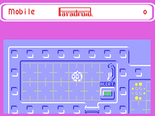 Capture d'écran de Paradroid sur Commodore 64, action / stratégie de Graftgold sorti en 1985