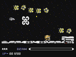Capture d'écran de R-Type sur Commodore 64, shoot'em up de Rainbow Arts sorti en 1988
