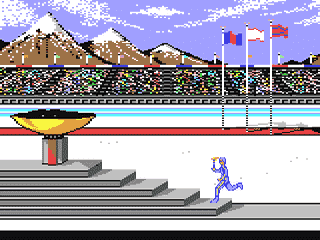Capture d'écran de Winter Games sur Commodore 64, sport de Epyx sorti en 1985