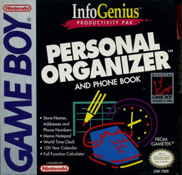 Carátula de InfoGenius Productivity Pak: Personal Organizer and Phone Book Game Boy PAL España