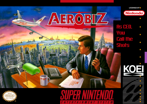 Aerobiz SNES cover art reference for custom cartridge, NTSC-U version.