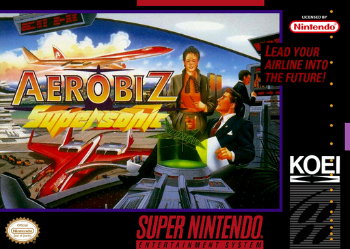 Aerobiz Supersonic SNES cover art reference for custom cartridge, NTSC-J version.