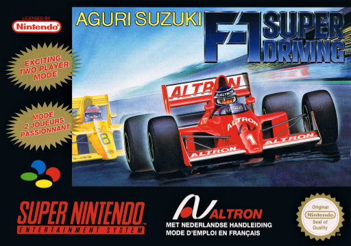 Redline F-1 Racer SNES cover art reference for custom cartridge, PAL version.