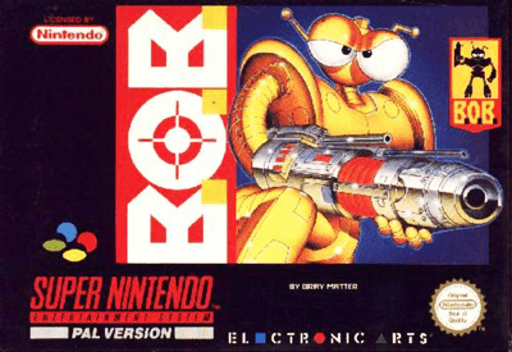 B.O.B. SNES cover art reference for custom cartridge, PAL version.