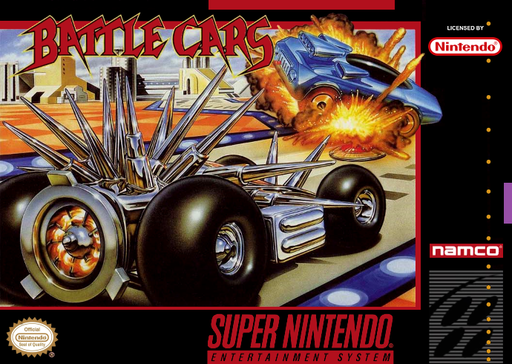 Battle Cars SNES cover art reference for custom cartridge, NTSC-U version.