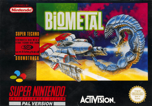 BioMetal SNES cover art reference for custom cartridge, PAL version.