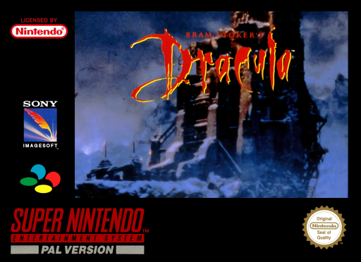 Bram Stoker's Dracula SNES cover art reference for custom cartridge, PAL version.