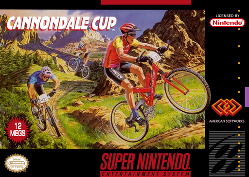 Cannondale Cup SNES cover art reference for custom cartridge, NTSC-U version.