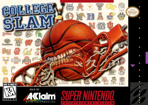 College Slam SNES cover art reference for custom cartridge, NTSC-U version.
