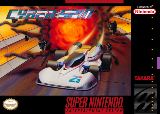 Cyber Spin SNES cover art reference for custom cartridge, NTSC-U version.