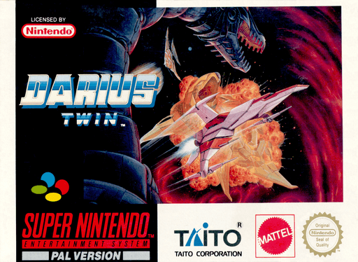 Darius Twin SNES cover art reference for custom cartridge, PAL version.