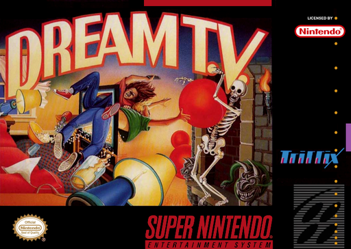 Dream TV SNES cover art reference for custom cartridge, NTSC-U version.
